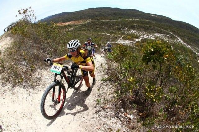 Rocky terrain brings tired riders to their knees