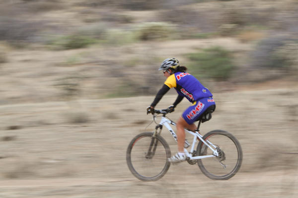 melissa buhl tearing down the downhill entering tent (RV) city