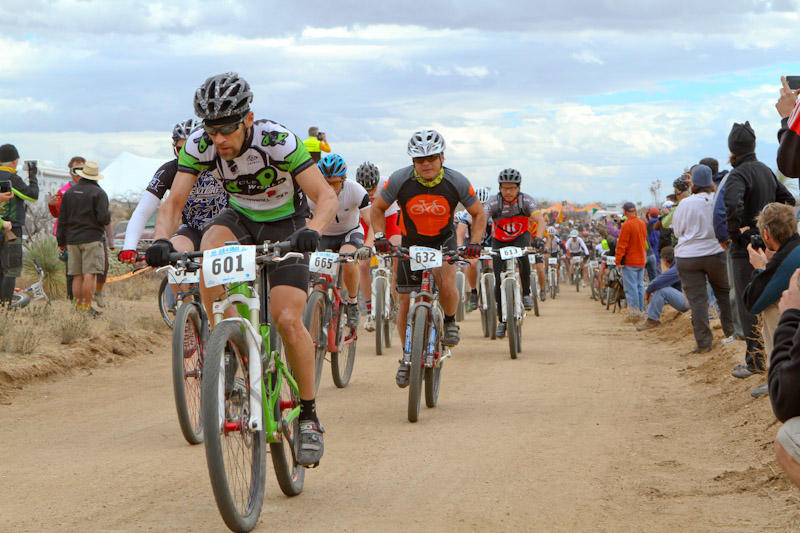 kevin leading the bicycle world team out on the first lap