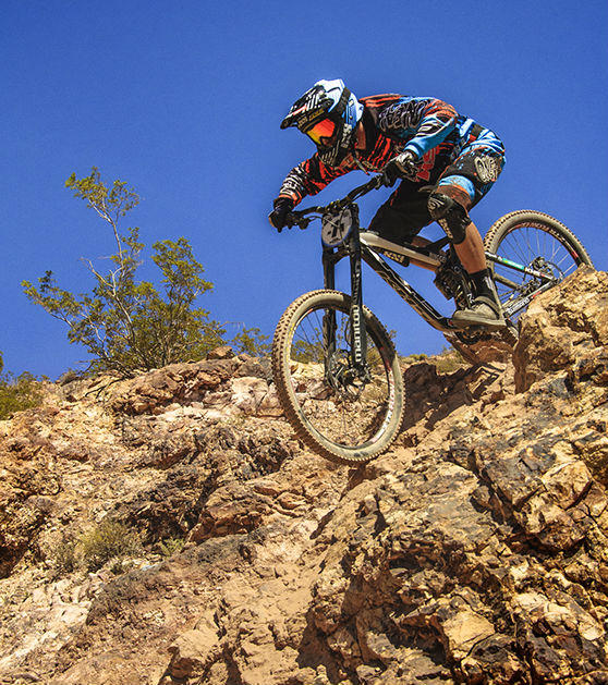 logan bingelii dropping in at bootleg canyon.