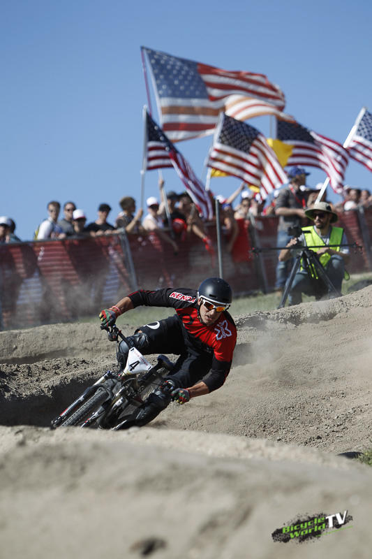 Brian Lopes on his dual slalom run at the sea otter classic 2014