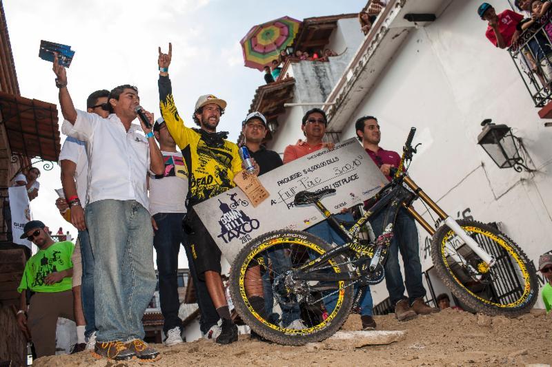 filip pol on the podium at taxco downhill