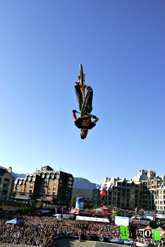 Greg Watts flips the Konanee Booter at Crankworx 2010